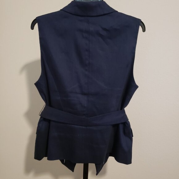 (EUC) White House Black Market Linen-Blend Dobby Vest (Size 10) - Picture 7 of 10